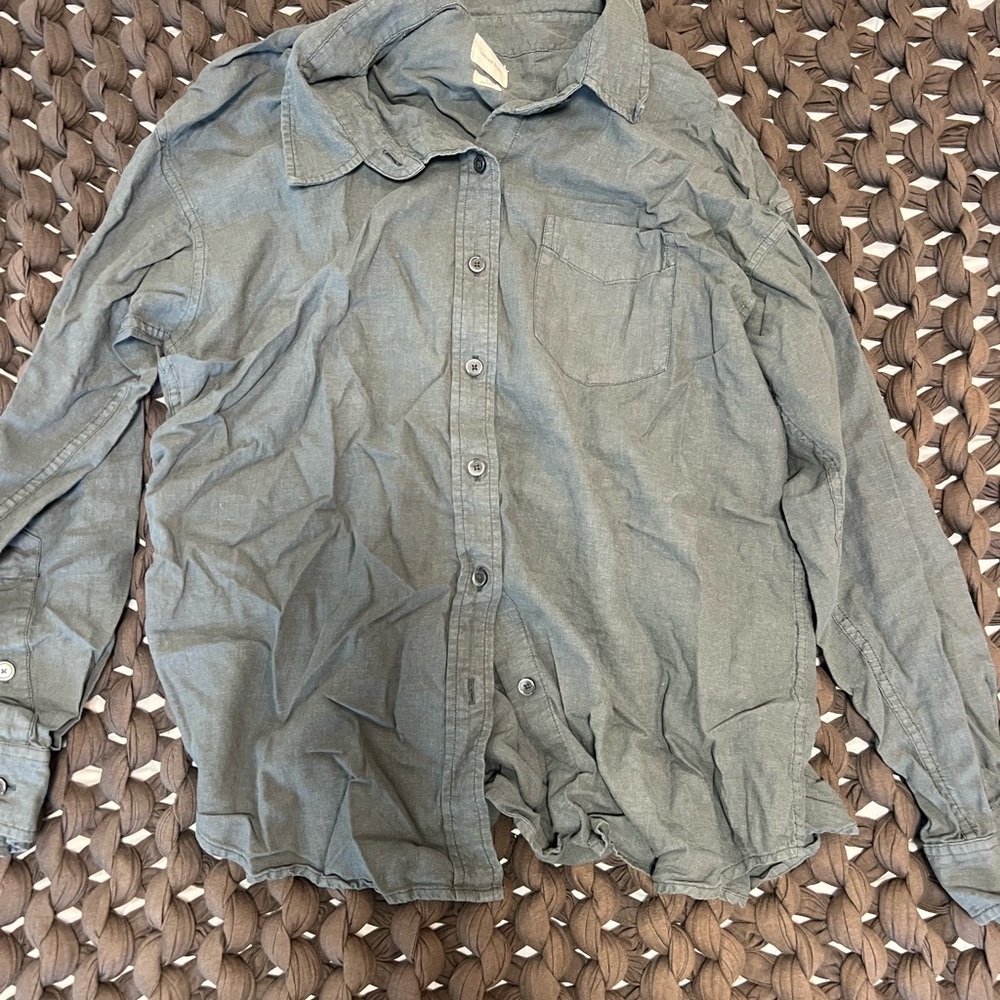 Wilfred Casual Gray Button-Down Shirt